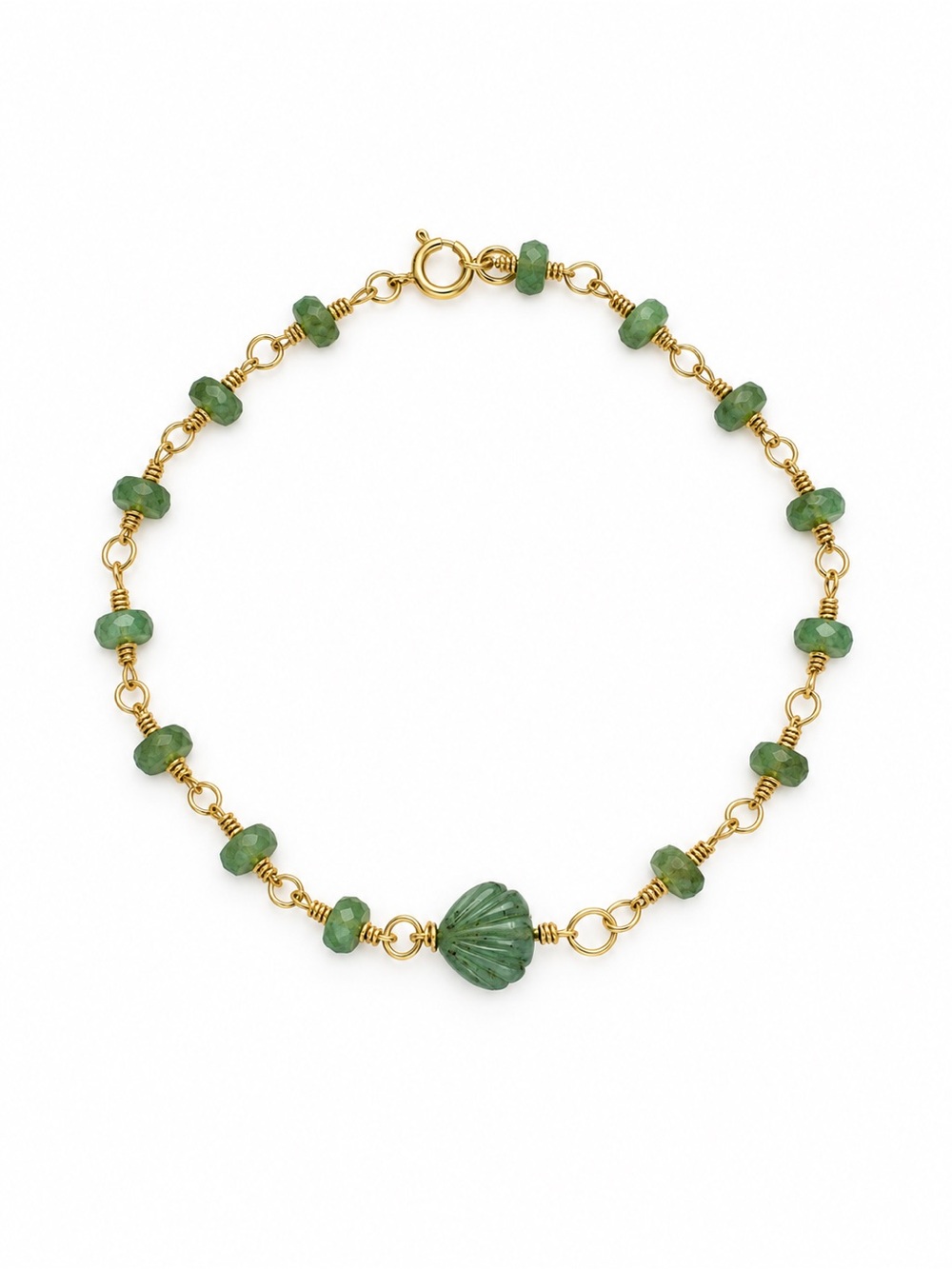 ALB1 Flourite Seashell Gold Bracelet
